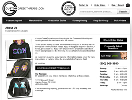 Custom Greek Threads Delta Gamma Landing Page Design